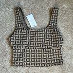 Pink Rose NWT  Dark Brown Argyle Cropped Top. Size Small Photo 0