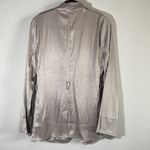 Anthropologie NWT  Current Air Elerie Blazer Jacket Metallic Silver Size M Photo 4