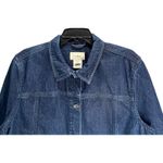 LL Bean Vintage Jean Jacket Women L Blue Denim Pockets Trucker Classic Retro 90s Size L Photo 2