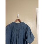 Xirena Popover Denim Shirt Short Sleeve Boxy Womans XL Blue Photo 2
