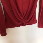 Sanctuary Knit Top Gathered Low Cut Red Small Photo 1