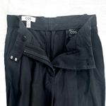 COS Pleated Trousers High Waist Cuffed Hem Relaxed Fit Black Size 2 Photo 9