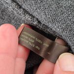 The Limited  V Neck Sweater Dress with Pleated Skirt Charcoal Medium Wool Blend Photo 8