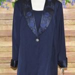 Vintage NWT ML Studio Women's Navy Blue Skirt Suit Plus Size 22W Career Church Photo 2