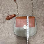 Vince Camuto Two-Tone Snakeskin Shoulder Bag-Gold Chain Leather Strap Tan & Sage Photo 9