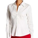 Vertigo Paris $230 NWT Pleated Long Sleeve Dress-Shirt Collared WHITE Photo 0