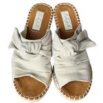 Sugar Hundreds Wedge Sandal 11 Beige Linen Slip On Bow Espadrille Coconut Girl Tan Photo 2