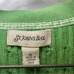 st. john's bay NWT St. John’s Bay Green Knit Collard Short Sleeve Polo Top size XL Photo 1