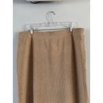Talbots NWT  Beige Ribbed Knit Sparkley Metallic Pull On Midi Skirt Womens Sz XL Photo 2