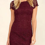 NWT Lulu’s Size XL Lace Detailed Backless Mini Dress Burgundy Formal Wedding Red Photo 0