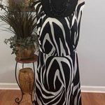Dress Barn  Women’s Skirtdress Plus 20W Sleeveless Black & White Zebra Y2K Zipper Photo 0
