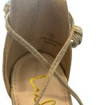 Lulus Glam Elegant Gold Faux Suede High Heel Sandals prom special event shoes Size 9 Photo 3