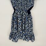French Connection Floral Cutout Ruffle Dress Navy Blue XS 4 Puff Sleeve Photo 5