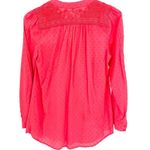 Anthropologie  Leifnotes Coral Embroidered Tunic Swiss Dot Boho Beach Blouse Photo 4