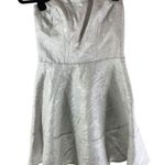 EXPRESS Mini Dress Strapless A Line Metallic Shiny Silver 0 Photo 0