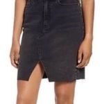 Tinsel Black Frayed Denim Skirt Size 26 Stone Wash Zip Closure Cotton A Photo 0