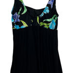 Longitude  Womens Black Floral‎ Swimdress 22W One Piece Swimsuit Full Coverage Photo 0