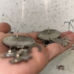 Western Post Earrings. Buckle Horseshoe Boots And Hat On A Black Marble Accent Silver Photo 2