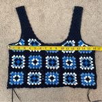 Sincerely Jules  Granny Square Crochet Crop Tank Top Blue XS Photo 5