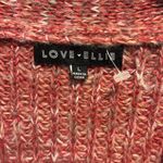 LOVE ELLIE RED TWEED LIKE SWEATER 100% ACRYLIC 2 POCKETS 4 BUTTON CARDIGAN LARGE Photo 1
