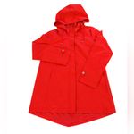 Eileen Fisher  Cotton Nylon Hooded Jacket Red Womens Size Small Rain Anorak Photo 4