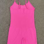 Hot Pink Bodycon Ribbed Romper Photo 4