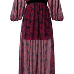 LDT Brooke Floral Long Sleeve Maxi Dress in Purple Multi, Size US 14 Photo 0
