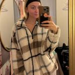 Dry Goods Plaid Pullover Sweater Sherpa Photo 0