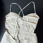 Mustard Seed  Women’s Open Back Denim Romper Cream Small NWT Photo 7