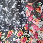 Cha Cha Vente Ditsy Floral Sheer Womens Top Boho Patchwork Crochet Insert PXL Pink Size undefined Photo 8