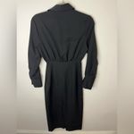 ZARA Fitted Shirt Dress Black with black and gold buttons Size XS Photo 12