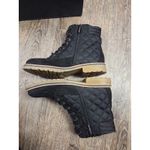 Tommy Hilfiger  Onella Boots Size 7.5 Black Quilted Ankle Lace Up Original Box Photo 1