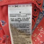 Gap Peasant Top MEDIUM Red Cap Sleeved Flower Print Tie Neck Womens NWOT Photo 6