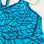 Moving Comfort  Switch it up Racer sports bra in Azure woven size XS NWT Photo 1