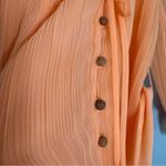 Vintage 1970s JB Boutique California Orange Pleated Dress Chiffon 3 Piece XS Photo 8