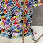 Caribbean Joe  Rainbow Multi Color Graphic Print Rusch Side Rash Guard Coverup M Photo 5