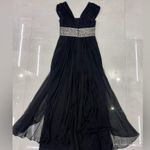 Marchesa Notte Black Maxi Silk Rhinestone beaded Gown Size 2 Photo 6