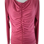 J.Crew Size L Large Ruched Matte Jersey Top Dragon Fruit Pink Barbie Photo 0