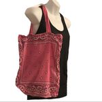 Bandanna Paisley Bohemian Festival Pink Tote Shoulder Bag Photo 5