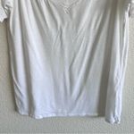Reformation Women’s White Loose Fit V-Neck T-Shirt Photo 3