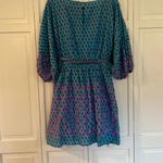 J. Crew blue block print dolman sleeve dress size small Photo 6