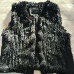 525 America Women’s Luxe Black Dyed Rabbit Fur Vest Black Photo 0