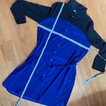 Black and Blue Button Down Shirt Dress Size L Photo 12