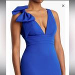 Mac Duggal NWOT Bow Royal Blue Shoulder V-Neck Gown sz 2 Photo 2