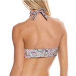 PQ Swim PILYQ Aria Bikini Top SZ D Paisley NWT Twist Halter Swim Shimmer Resort Blue Photo 2