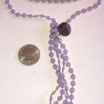 Vintage Light Purple Lavender Flat Bead Beaded Tassel Necklace Photo 1