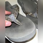Unbranded Dark Grey Blinged Out Crystals Flip Flop Platform Sandals Size 10 Photo 4