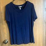Soma  Women’s Navy Blue Cool Nights Short Sleeve‎ Pajama Tee Medium Photo 2
