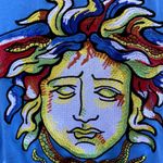 Versace Vintage Jeans Couture Embroidered Medusa Tunic Tee Blue XS Photo 2