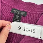 Rachel Zoe Sweater Womens Large Pink Purple Ribbed Knit Henley Photo 2